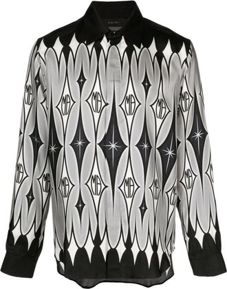 Amiri graphic-print silk shirt - men - Silk - 44 - Black
