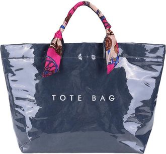 Generic PVC Tote Bag Shoulder Bag Top Handle Shopping Bag Hobo Bag for Women (Dark Blue)