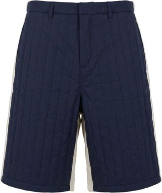 Trussardi Tweedelige Gewatteerde Bermuda Shorts - Heren - Korte broeken - Blauw - Maat: M Tweed