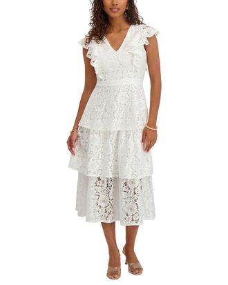 Kensie Floral Lac Midi Dress