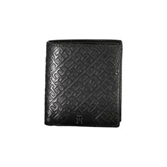 Tommy Hilfiger Sleek Zwart Leren Tweevak Wallet