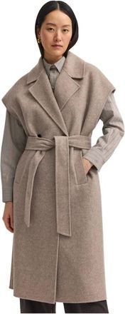 Bugatti Jassen, Dames, Beige, XL, Wol, Lange Gilet Jas