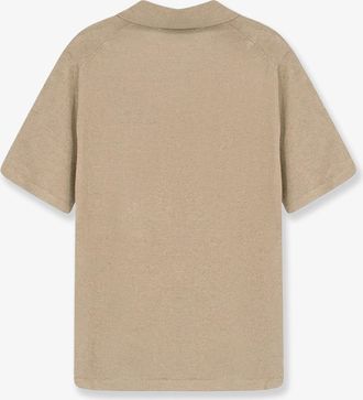 Alpha Studio Mens Polo Shirt Linen-Cotton Beige T-shirts And Polos