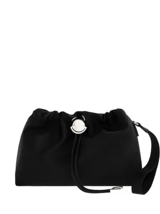 Moncler Trick drawstring clutch bag - unisex - Polyamide/Polyester/Recycled Polyamide/Calf Leather - OS - Black