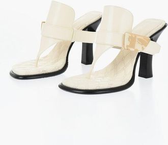 Burberry Brushed Leather Thong Mules 10cm size 39