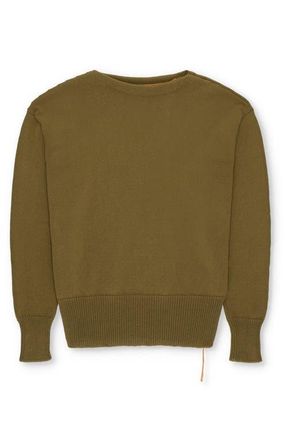 Fortela Noah Cotton Crewneck Sweater in Khaki at Nordstrom, Size Xx-Large
