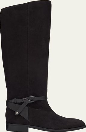 Jimmy Choo London Lawton Flat Suede Knee-High Boots