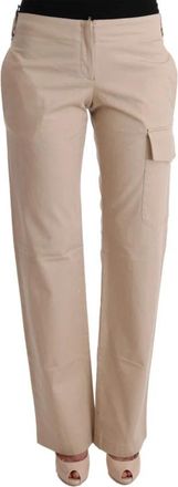 Ermanno Scervino Chique Beige Cropped Broek - Dames - Wijde Broeken - Beige - XS - Katoen - Broeken