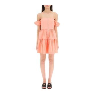 Staud Elegante Mini Jurk met Uniek Design - Dames - Korte kleedjes - Roze - S - Kleedjes