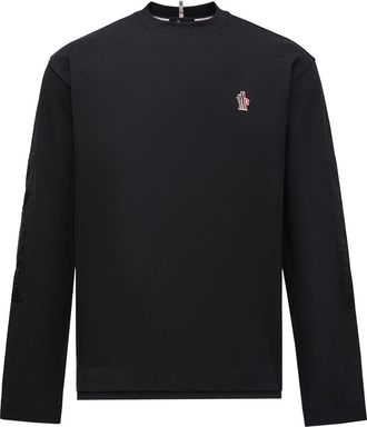 Moncler Moncler Logo Cotton Long Sleeve T-shirt, Men, Black, Size: M
