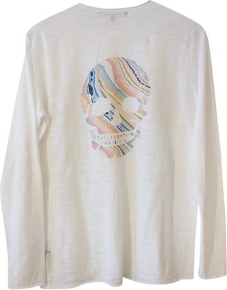 360 Cashmere Skull Print Top Size M