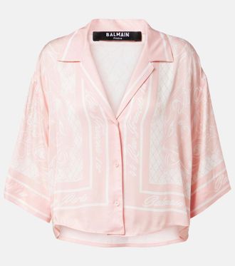 Balmain Camisa de pijama de sarga estampada