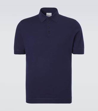 Allude Cotton, silk, and cashmere polo shirt