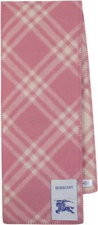 Burberry Check Wol Sjaal - Dames - Wintersjaals - Roze - ONE Size - Wol - Accessoires