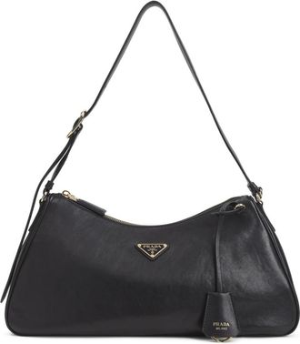 Prada Black Logo Large Shoulder Bag