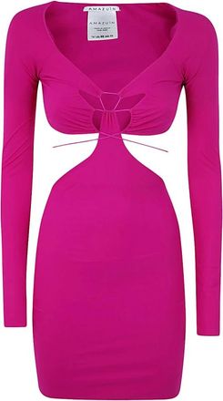 Amazu&igrave;n Paars Roze Estelle Mini Jurk - Dames - Feestkleedjes - Roze - ONE Size - Kleedjes