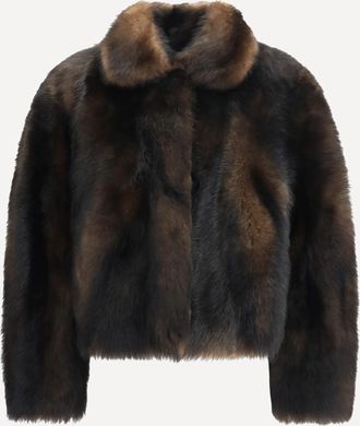 Brunello Cucinelli Soft shearling Jacket with shiny zipper pull Female 42