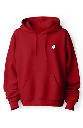 Dalix Ghost Fleece Hoodie in Red at Nordstrom, Size Xxx-Large