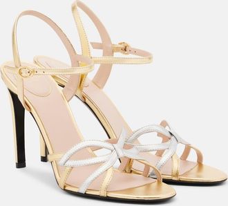 Valentino Garavani Bow metallic leather sandals