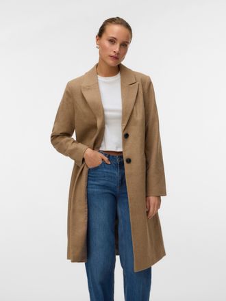 Vero Moda VMBLAZA HERINGBONE LONG WOOL COAT GA BOO