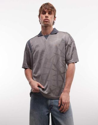 Umbro Maglia squadrata da calcio grigia e nera-Grigio