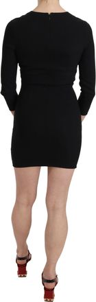 John Richmond Womens Black Crystal Stretch Mini Shift Dress Viscose