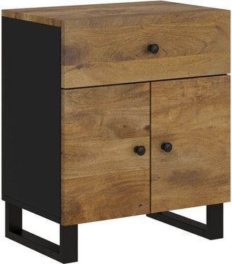 vidaXL Mesita De Noche Madera Mango Madera Contrachapada 50x33x60 Cm Vidaxl
