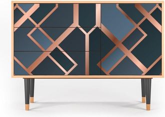 StoryZ Aparador azul-verde 3 cajones y 1 puerta L 115 cm