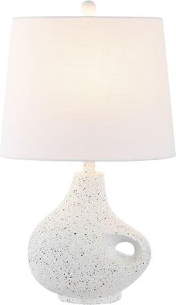 Jonathan Y Designs Charlotte 24 Minimalist Designer Iron/Resin Oval Shade LED Table Lamp, White Terrazzo at Nordstrom
