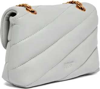 Pinko Womens Mini Shoulder Bag Love Puff Pearl Grey Grey-Antique Gold Grey/antique