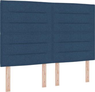 vidaXL Box Spring Bed with Mattress Dark Grey 90x190 cm Fabric Blue vidaXL
