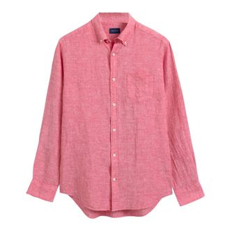GANT Casual Overhemd - Heren - Casual Overhemden - Roze - 2XL - Linnen - Overhemden