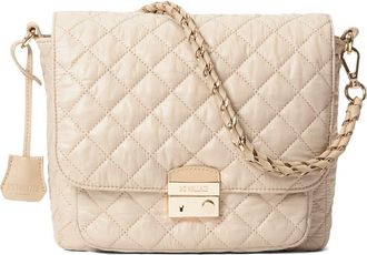 MZ Wallace Medium Crosby Lock Quilted Nylon Crossbody Bag in Buff at Nordstrom