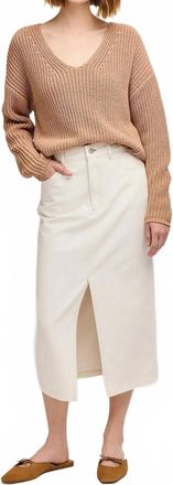 Gentle Fawn Spencer V-Neck Knit Sweater In Tan