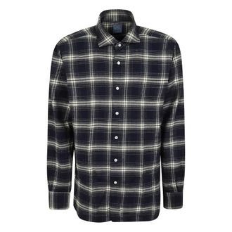 Barba Neck Shirt - Heren - Overhemden - Blauw - Maat: XL Katoen