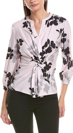 Anne Klein Twist Front Printed Blouse