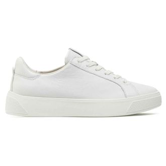Ecco Ecco Street Tray 291143 Leather Womens Lace Up Trainers - White - Size:UK 6.5-7