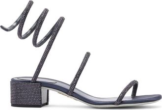 Rene Caovilla 40mm Cleo sandals - women - Calf Leather/Satin/Calf Leather - 38 - Grey