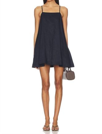 Bondi Born Leiden Flared Mini Dress In Navy