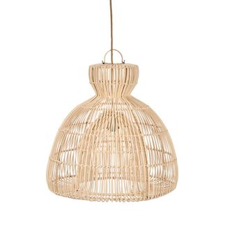 Bazar Bizar L&aacute;mpara colgante de rat&aacute;n en marr&oacute;n 57x57x57 cm