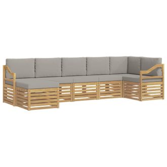 vidaXL Conjunto De Sof&aacute;s De Exterior 7 Pcs Blanco Y Gris Claro Vidaxl