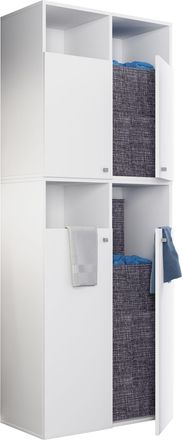 ebuy24 Ebuy24 - Gabinete De Ropa De Madera Vcm Resto De Ropa Cesta De Ropa Dimensiones Ca. Al. 184 X An. 80 X T. 39 Cm - Dreso Xxl4f (blanco)