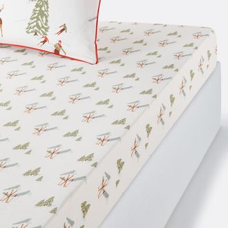 La Redoute Interieurs Hoeslaken perkalkatoen omslag 30 cm, Alpes