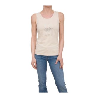 Fracomina Canotta con logo in strass - - Tops - Donna - Beige - XL