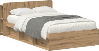 vidaXL Estructura De Cama Con Almacenamiento Roble Artisan Vidaxl