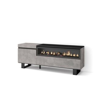Skraut Home Skraut Home - Mueble Tv, Televisi&oacute;n, Muebles De Sal&oacute;n, Almacenaje, 150x57x35cm, Para Tv Hasta 65, Chimenea El&eacute;ctrica, Dise&ntilde;o Industrial, Estilo Modern