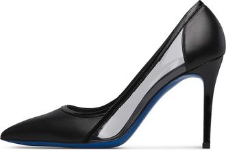 Loriblu Nappa D&eacute;collet&eacute; met Plexi Inzetstukken - Dames - Pumps - Zwart - 36 EU - Leer - Schoenen
