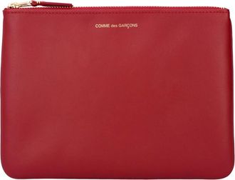 Comme Des Gar&ccedil;ons Tassen, Dames, Rood, ONE Size, Leer, Leren Platte Pouch