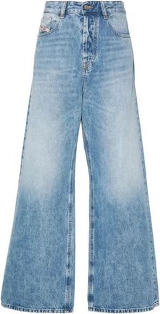 Diesel D-Sire L.30 01 Wide Jeans - Dames - Loose Fit Jeans - Blauw - W25 - Katoen - Jeans