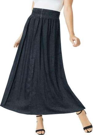 Jessica London Chambray Maxi Skirt in Indigo at Nordstrom, Size 14